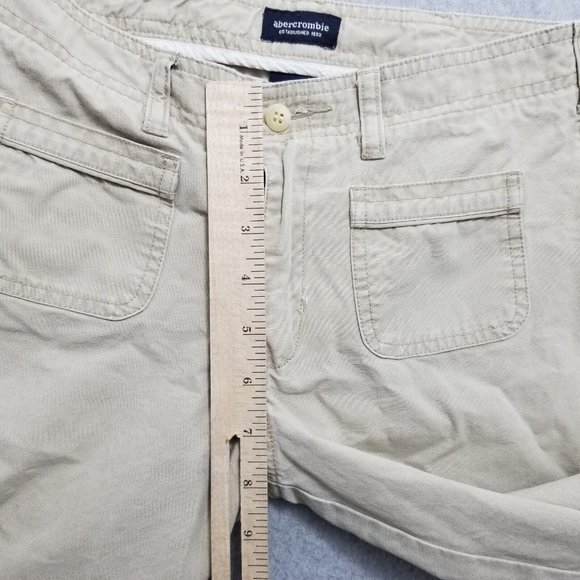 Abercrombie & Fitch Pants Womens 12 Beige Tan Pockets Flared Casual 26x27 - Picture 10 of 12